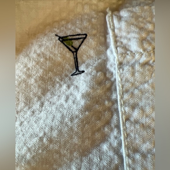 Tommy Bahama white seersucker SS martini glasses flowers vacation shirt XXL - Picture 5 of 13